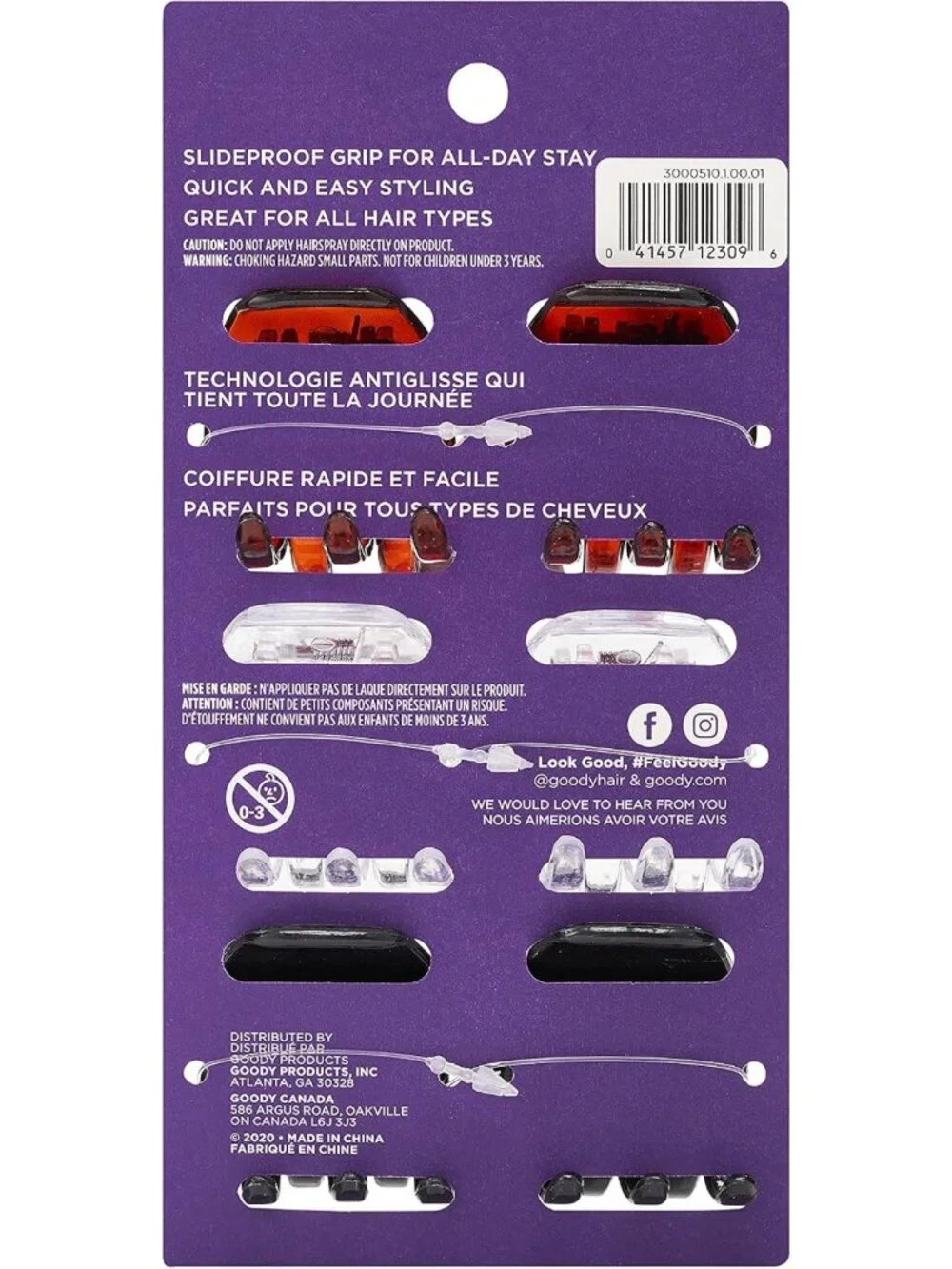 Classic Claw Hair Clips - 6-Pack in Clear, Brown & Black - Strong Hold for All